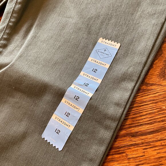 NWT St. John's Bay Olive Straight Leg Denim Pants - Size 12 - Picture 3 of 8